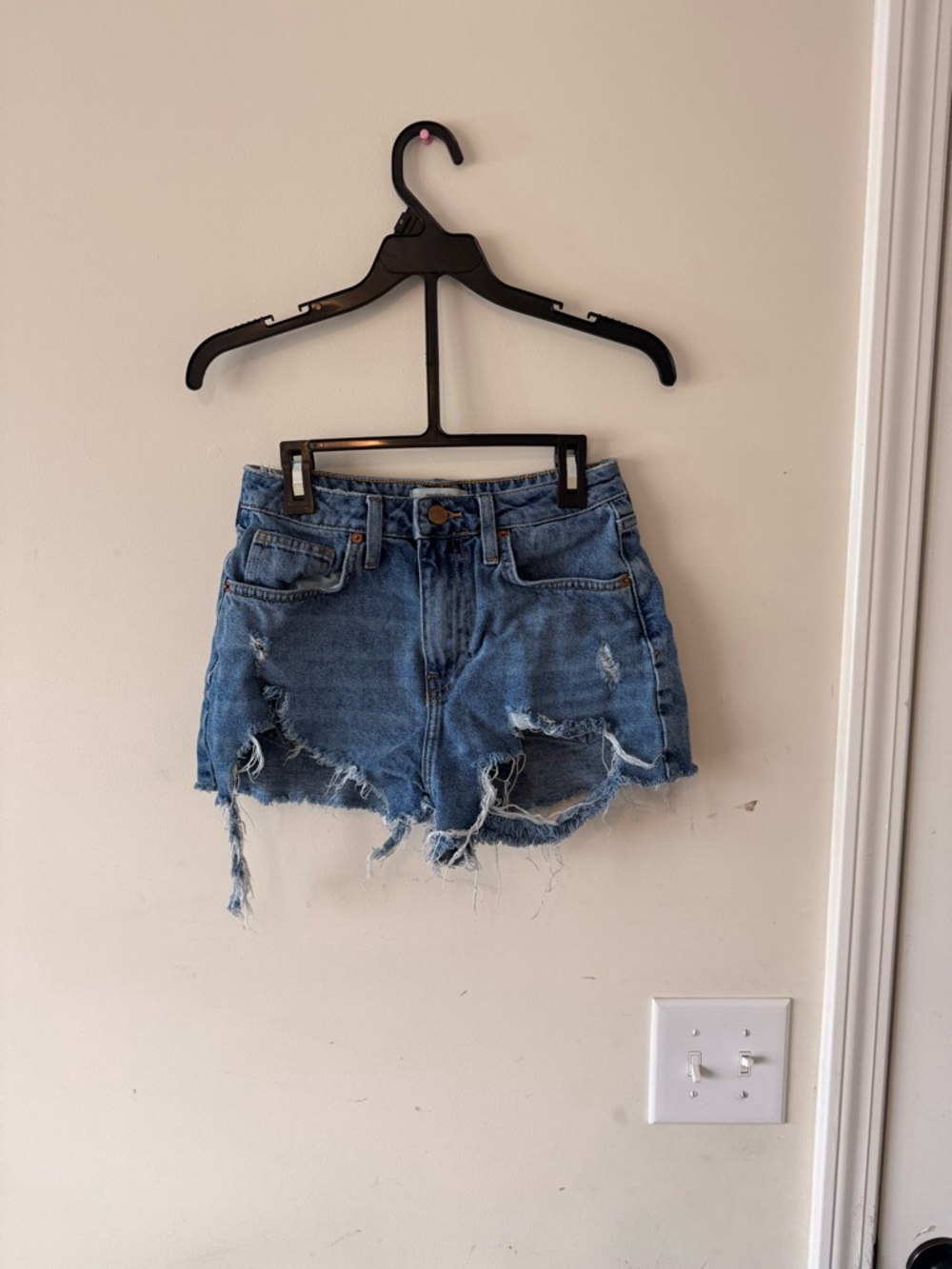 Forever 21 Distressed Light Blue Denim Cutoff Shorts